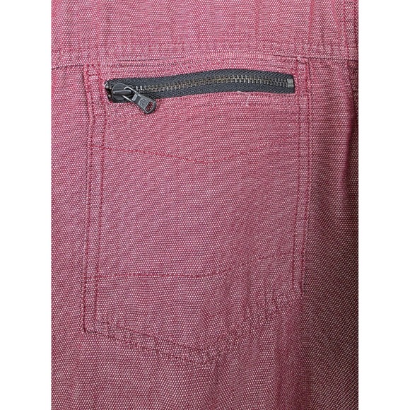 Rock & Republic Shirt Mens XL Burgundy Long Sleeve Button Up Two Zipper Pockets - Picture 10 of 12